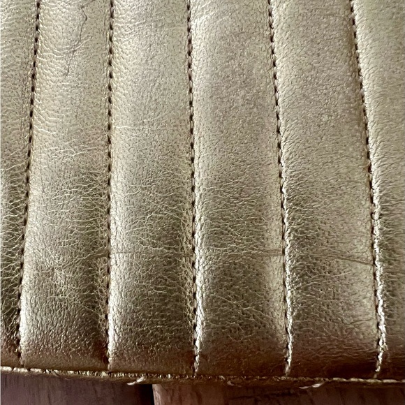 CHANEL Gold Lambskin Clutch/Purse with pearl/gold “CC” - Picture 8 of 12